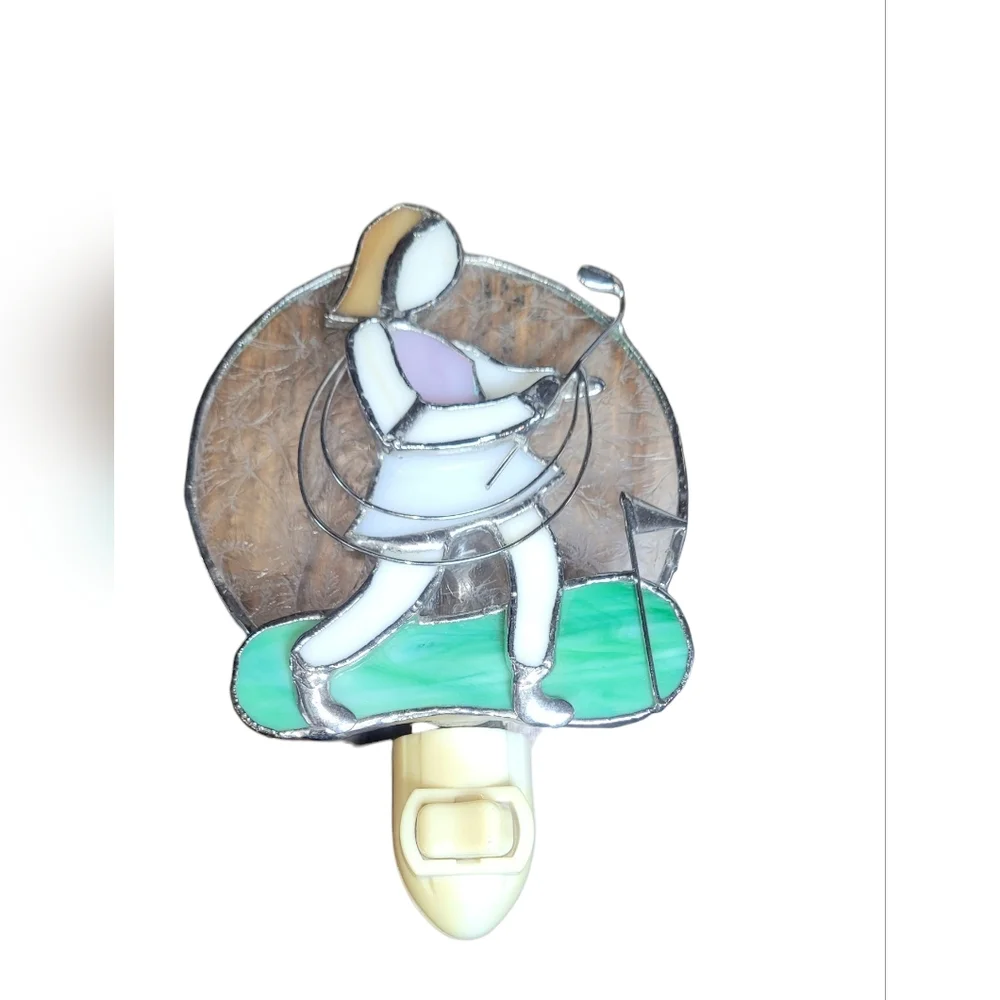 Stained Glass Golfer Night Light